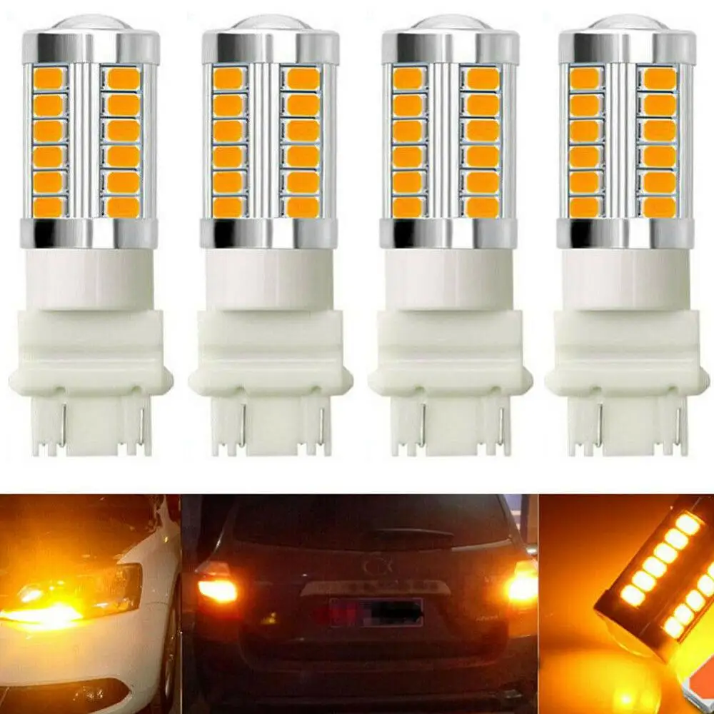4 шт. автомобильные светильник ные лампы 3157 3457 3057 33SMD|Сигнальная лампа| |