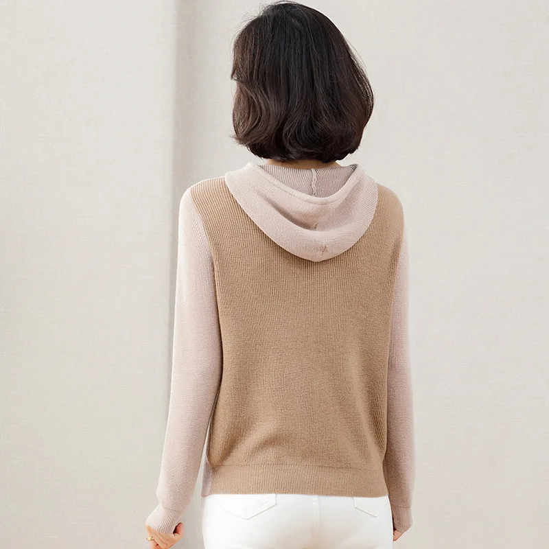 

2021 autumn new pullover sweater knit sweater sweater round neck design niche hooded top women