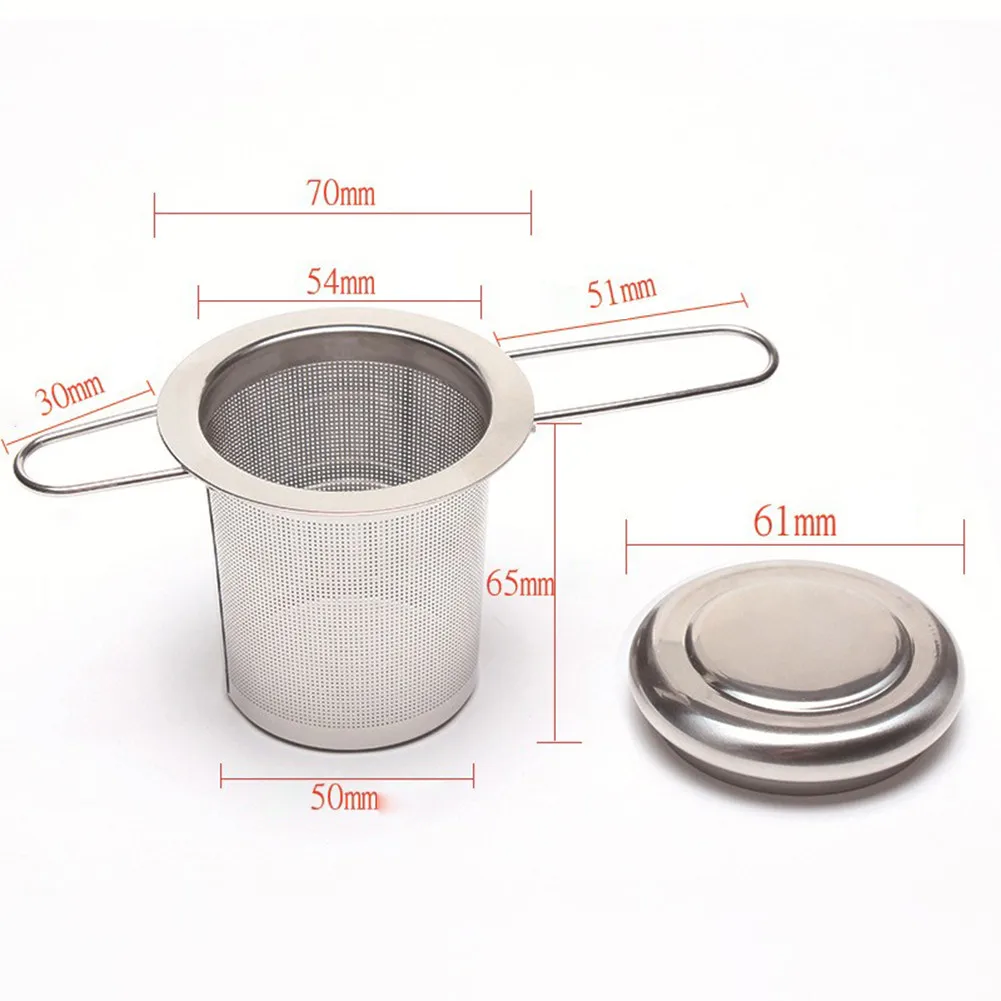 

Многоразовый сетчатый ситечко для чая, 1 шт., ситечко из нержавеющей стали, фильтр для чайника с крышкой, чашки, ситечко для чая, складной набо...