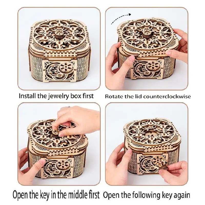 Высококачественная деревянная шкатулка для ювелирных изделий креативная