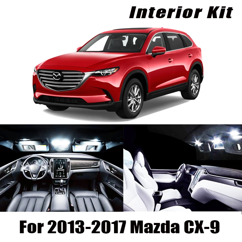 Комплект белых светодиодных светильников для салона Mazda CX 9 CX9 2013 2014 2015 2016