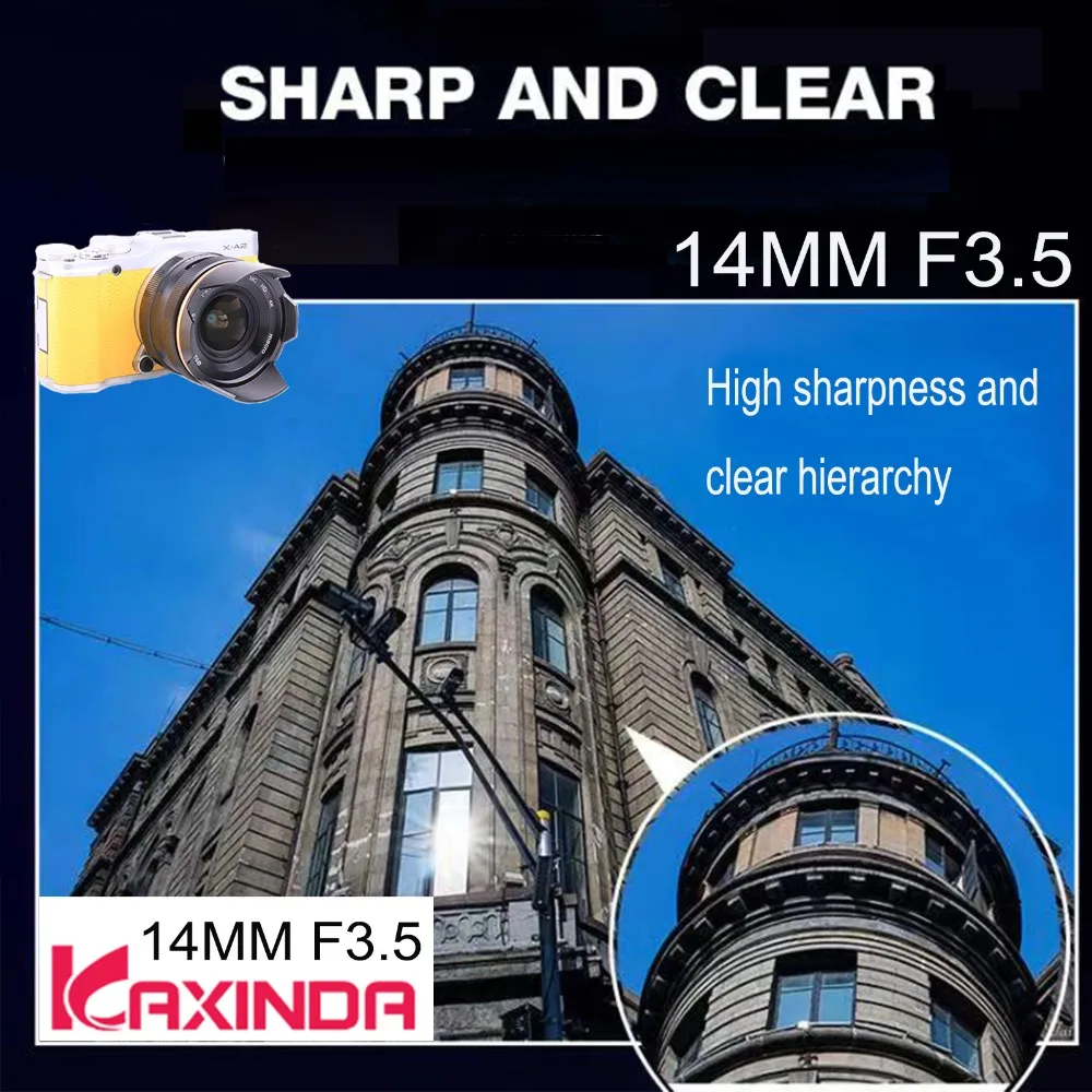 Kaxinda APSC 14 мм f/3,5 объектив с ручным фокусом для Fujifilm FX mount X-Pro2 E1 T10 T2