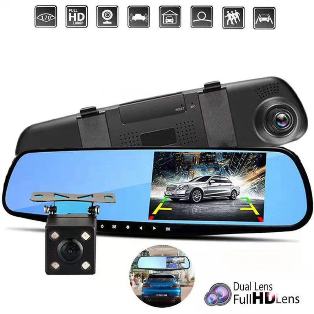 Видеорегистратор зеркало заднего вида 4 3 дюйма HD ночное