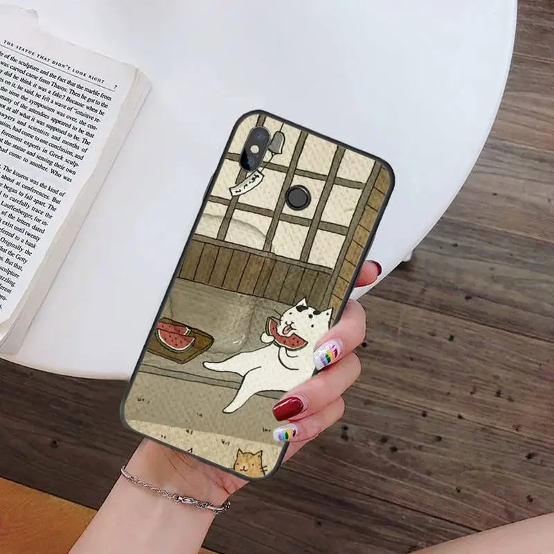 

cats and library tree Phone Case For Xiaomi Redmi 7 9t 9se k20 mi8 max3 lite 9 note 8 9s 10 pro Soft Silicone Shell Cover Funda