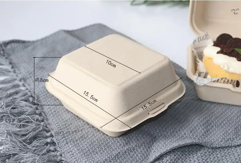 Одноразовая Экологически чистая коробка для еды 50 шт. приготовления Ланч-бокс