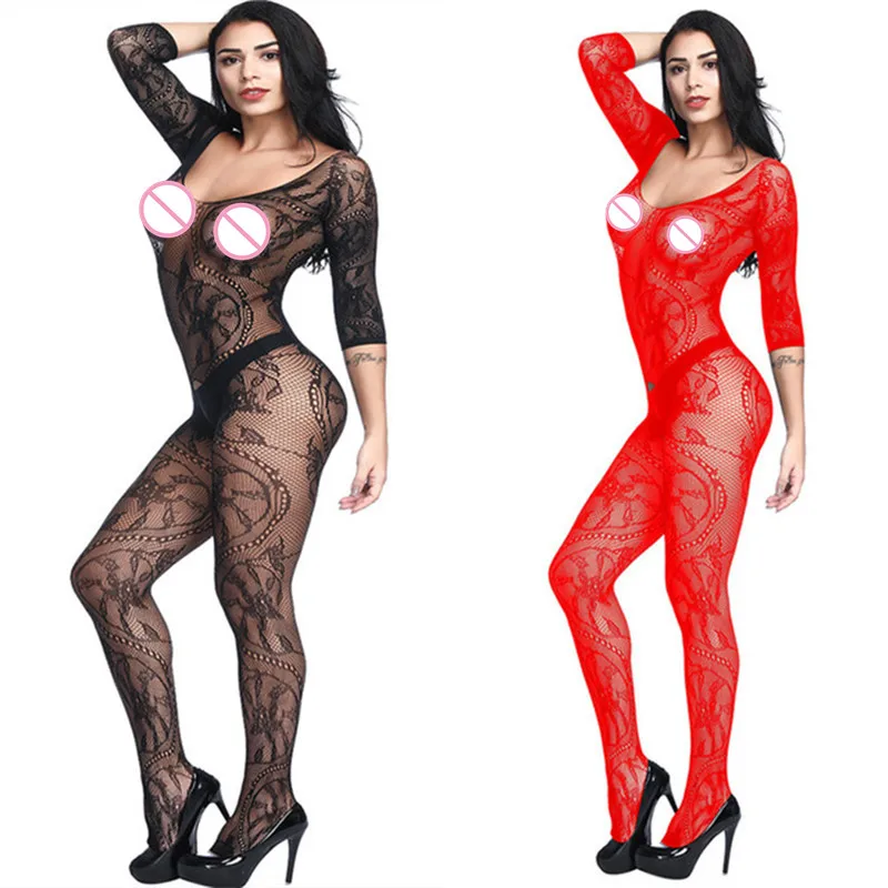 Сексуальное нижнее белье боди эротическое открытая промежность чулки