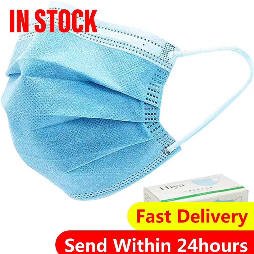 Маска одноразовая трехслойная с фильтром дышащая маска для лица петлями 10 шт./20