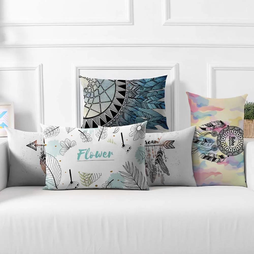 Fuwatacchi красочные перья накидки на подушки мечта цветочным узором накидка для дома