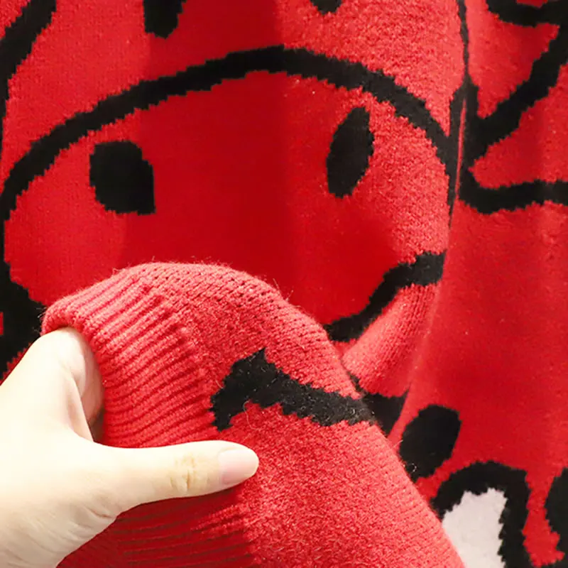 

XITAO New Trendy Pullover Sweater Fashion Knitting Splicing Cartoon Women Casual Loose Spring and Autumn All-match ZY4769