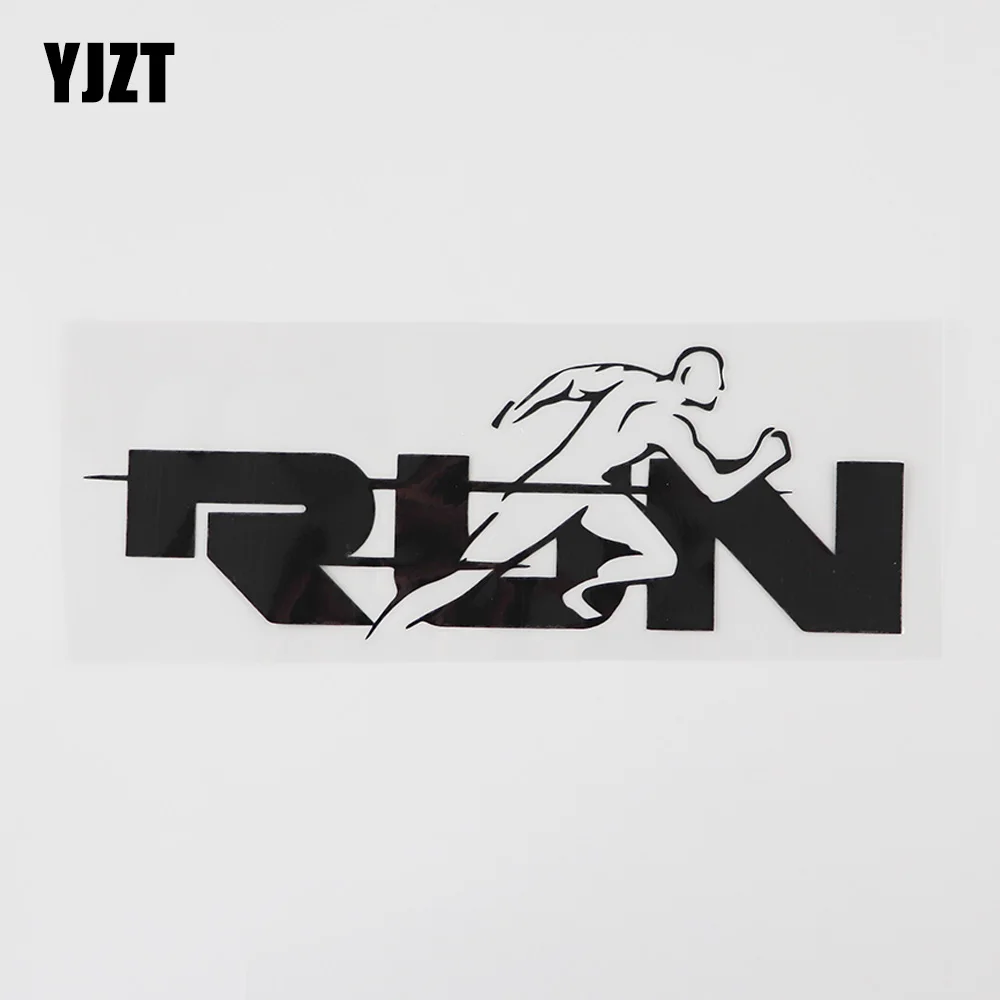 

YJZT 18.1CMX6.4CM Jogging Running Health Sports Decal Vinyl Car Sticker Black/Silver 8A-0997