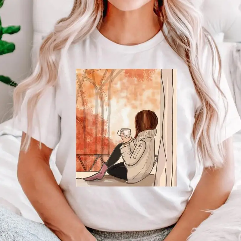 

Thanksgiving Friends Lovely Style New Women Halloween Fall Autumn T Top Print Cartoon Shirt Female Graphic Fashion Tee T-Shirts