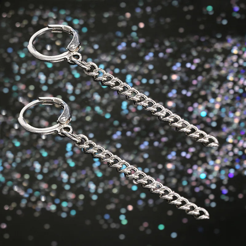 

Hip Hop Rock Punk Style Tassel Earrings For Men And Women Of Contracted Stud Earrings Swaying Jewelry Gifts