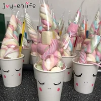 50pcs unicorn horn candy bags cellophane clear cone bags wedding birthday party decorations kids baby shower packaging gift bags
