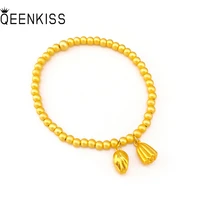 qeenkiss bt5131 fine jewelry wholesale fashion woman girl bride birthday wedding gift lotus flower 24kt gold bead chain bracelet