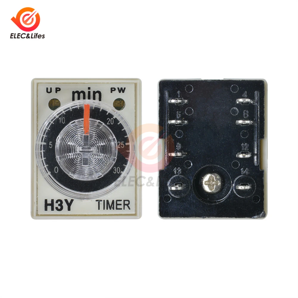H3Y-2 AC 110V 220V DC 12V 24V Реле времени задержки 0-30 минут/0-30 секунд на задержке DPDT таймер реле