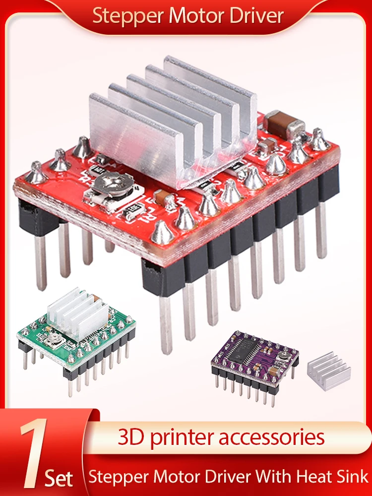 

A4988 DRV8825 Stepper Motor Driver With Heat Sink Driver Board For Ramps 1.4 1.6 Mks Gen V1.4 3D Printer Parts