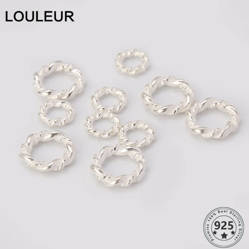 

Louleur 925 Sterling Silver Silver Jump Rings Round Twisted Split Rings Connectors For Jewelry Making DIY Handmade Supplies