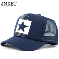 jnket new fashion unisex five pointed star mesh baseball cap breathable sun hat adjustable snapback hat gorras