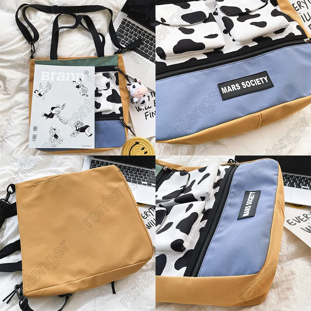 

Women Kawaii Shoulder Bag Ladies Crossbody Fashion Messenger Handbag Female Cute Girl Waterproof Tote Bag shopper 2021 Cow print
