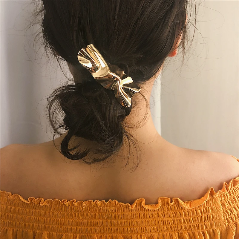 Массивные простые металлические аксессуары для волос с геометрическим рисунком