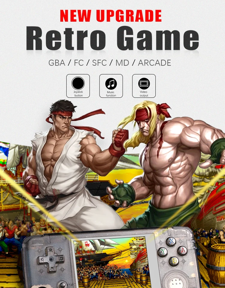 16GB RS-97 RETROGAME портативная игровая консоль 64 бит 3,0 дюймов lcd встроенный 3000 Игры Портативный игровой плеер с розничной коробкой