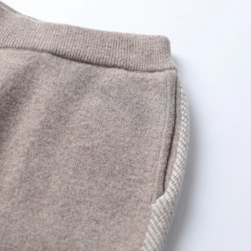 

2021 New Autumn Winter Women 100% Cashmere And Wool Pants Soft Waxy Comfortable High-Waist Knitted Female Thicken Wide Leg Pant