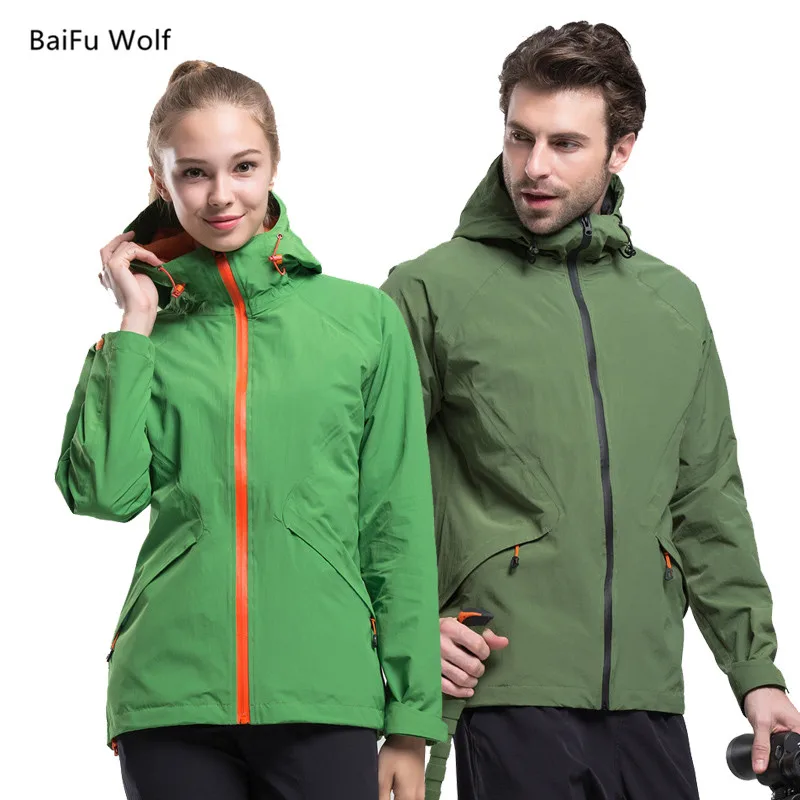 

2021 Men&Women's Spring Autumn monolayer Jackets Outdoor Waterproof Coats Hiking Climbing Trekking Female Windbreaker