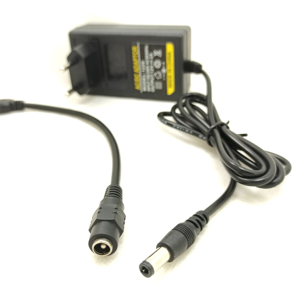 JIENUO Power Adapter DC 12V 2A EU/US Plug AC/DC Supply 4 Split Cable for CCTV Camera DVR NVR IP AHD TVI CVI Analog | Безопасность и
