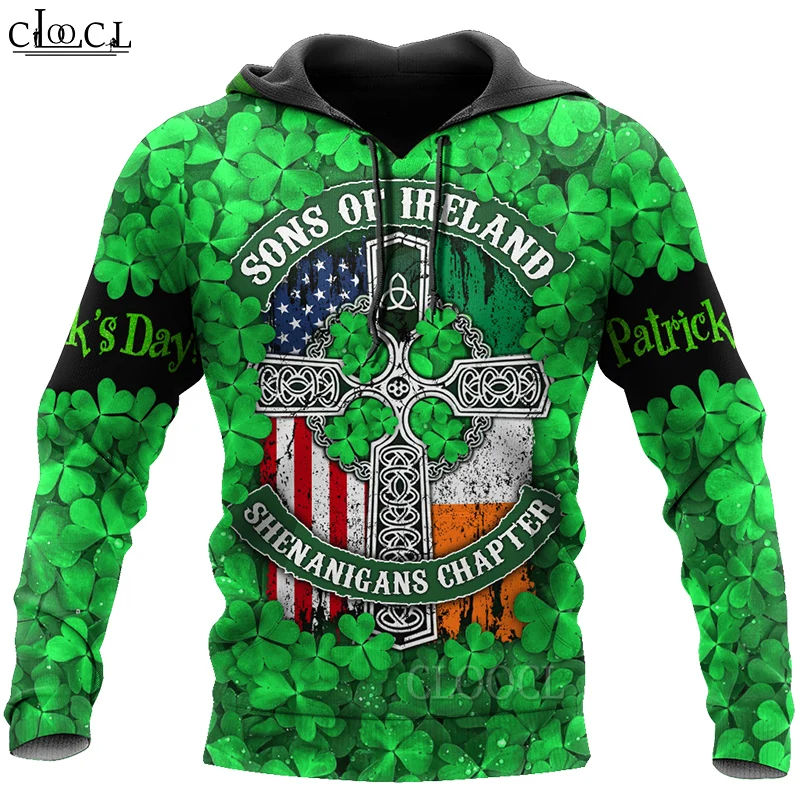 

HX Newest St Patrick's Day Irish 3D Print Men Women Hoodies Harajuku Fashion Sweatshirt Unisex Fsahion Zipper Tops Drop Shipping