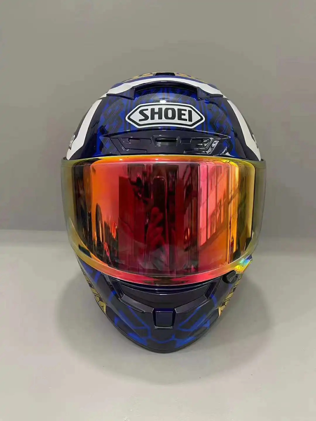 Шлем SHOEI X14 X-Fourteen R1 60th Anniversary Edition Blue Cat полнолицевой гоночный мотоциклетный каско