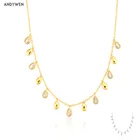 Подвеска ANDYWEN из искусственного серебра, золота, Очаровательное ожерелье-чокер из циркония с кубическим цирконием, цепочка 35 Plus, 5 см, расширенное роскошное Ювелирное Украшение для вечеринки 2021