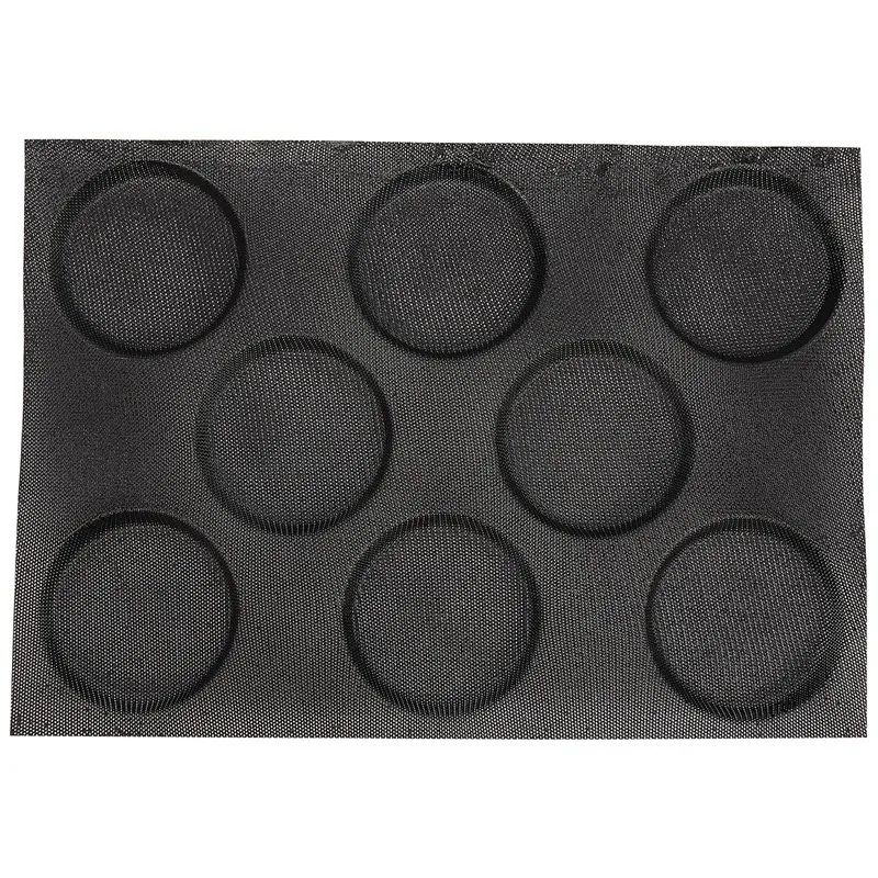

Silicone Hamburger Bread Forms Perforated Bakery Molds Non Stick Baking Sheets Fit Half Pan Size