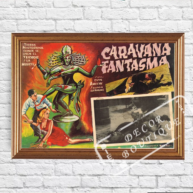Mexican Lobby Card Phantom Caravan Monsters Sci-Fi Movie Vintage Retro Kraft Poster Canvas Wall Stickers Home Bar Posters | Дом и сад