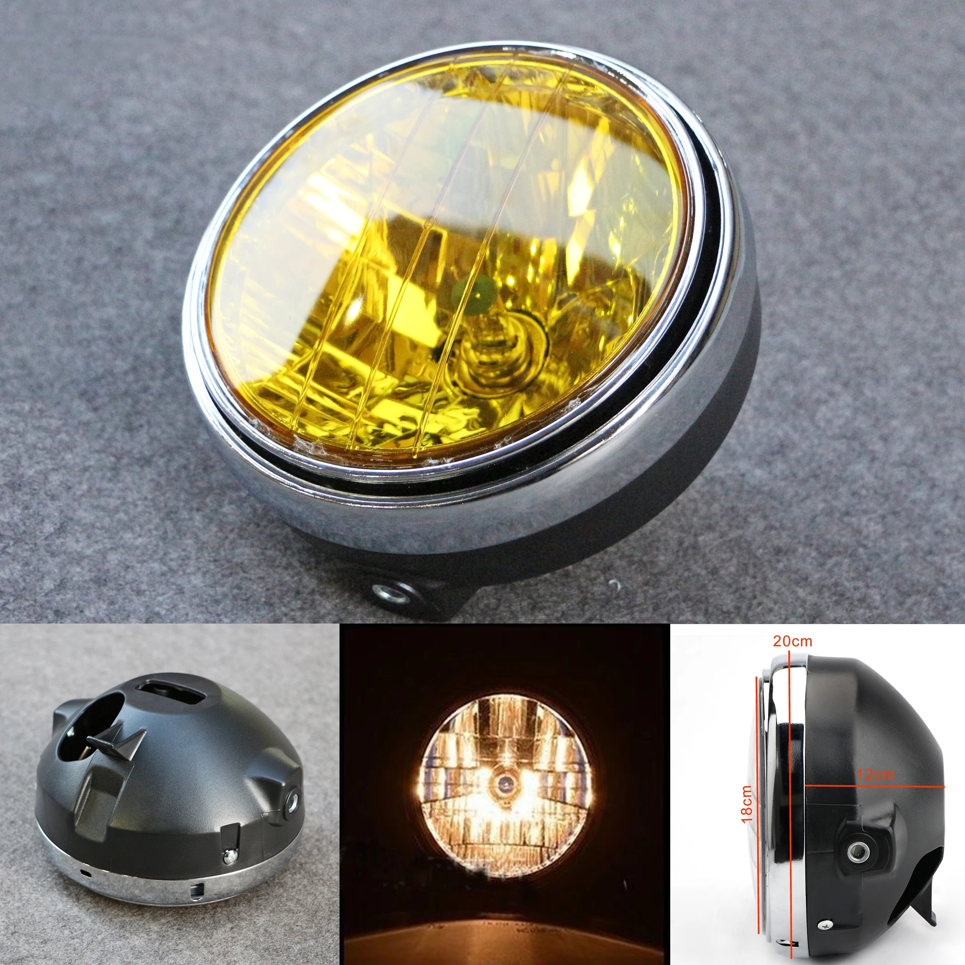 Универсальные галогенные мотоциклетные фары с желтыми кристаллами для CB400 CB500