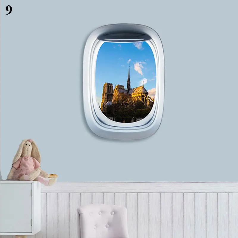 

One Sheet Wall Stickers Self-adhesive Paper Landscape Stickers Fake Window Wall Sticker Beautiful PVC Household Decorations