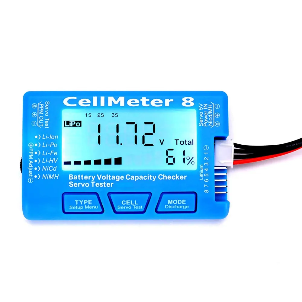 Cellmeter-8 ЖК-дисплей цифровой аккумулятор Емкость Checker CellMeter RC CellMeter8 2-8S 4-8S Servo LiPo Li-lon NiMH тестер батареи RC CellMeter7 - Цвет: Cellmeter-8