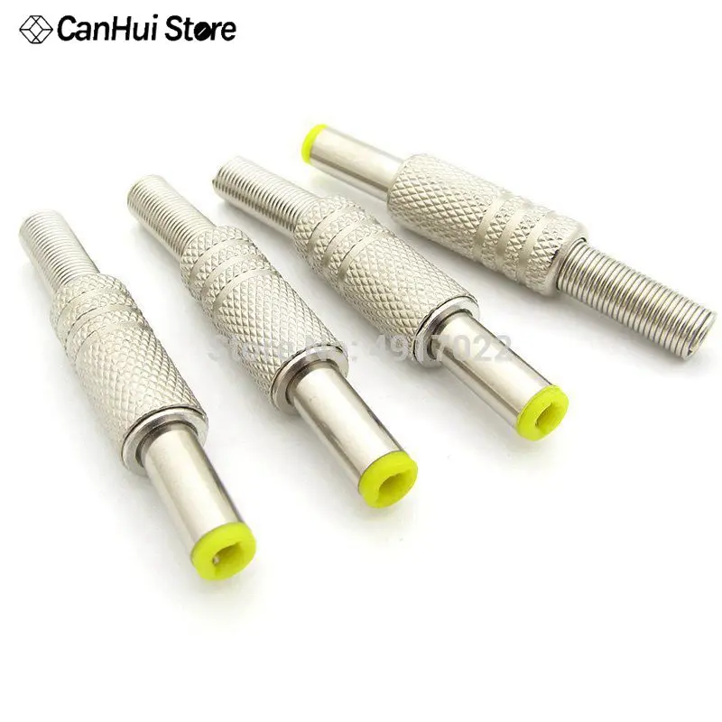 

5 шт. 5,5x2,5 мм разъем питания постоянного тока, штекер, металлический разъем, адаптер с желтой головкой 5,5*2,5 мм, 12 В, постоянный ток, контроль, электропитание, проводка