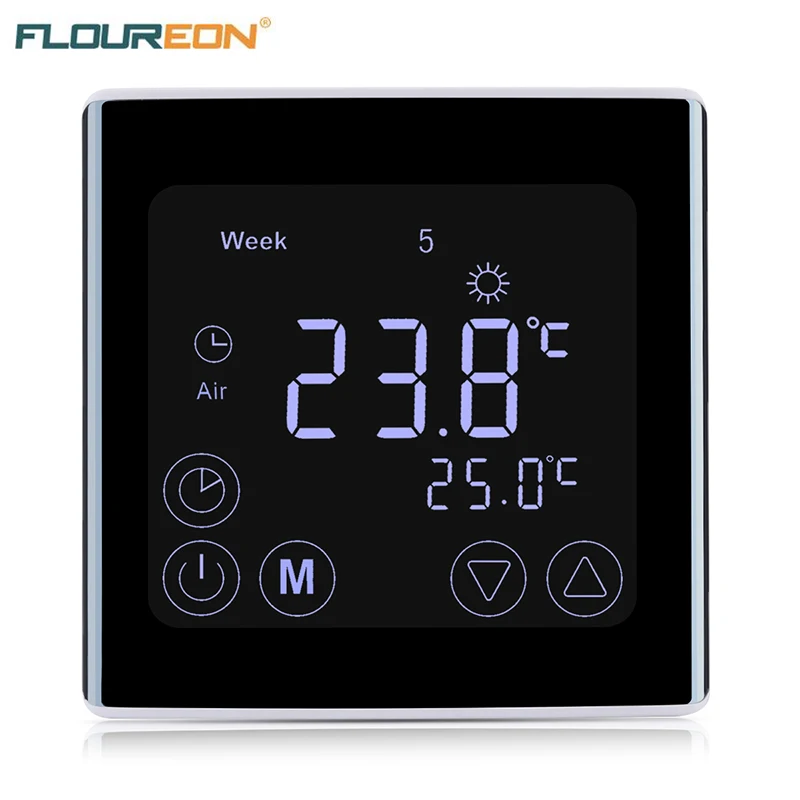 Floureon lcd сенсорный экран термостат теплый пол система отопления терморегулятор AC85-240V регулятор температуры белая подсветка
