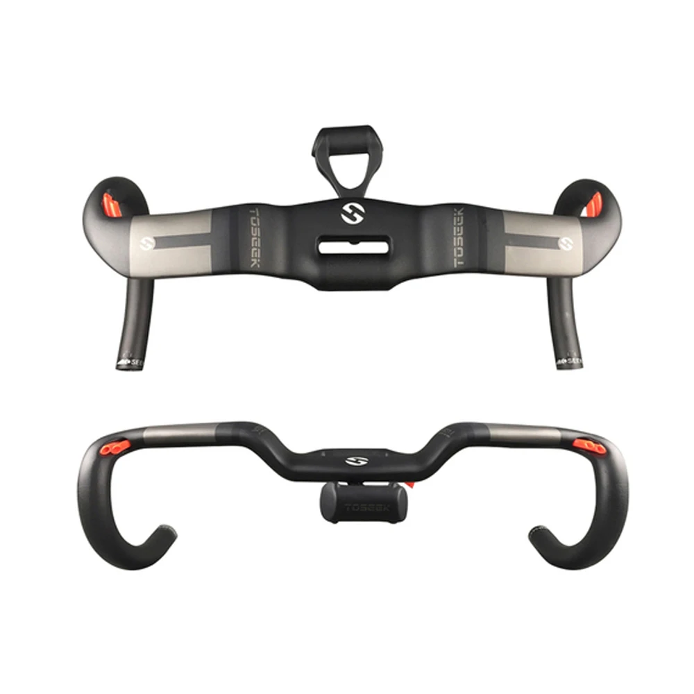 

TOSEEK Full Carbon Fiber Road Bike Handlebar UD Matte Integrated Bent bars With Bicycle Computer Holder 400/420/440mm