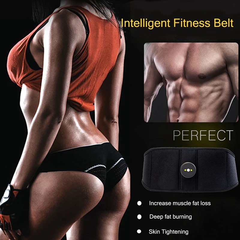 Abdominal Trainer Electric Vibration Wireless Muscle Stimulator Body Slimming Belt Fitness EMS Massager Weight Loss Fat Burning