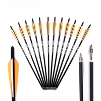 12 pcs archery crossbow bolts arrows 1316171820 carbon arrow with 125 grain replaceable arrow head for hunting shooting