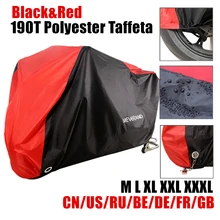 190T Black Red Waterproof Motorcycle Covers Motors Scooter Dust Rain Snow UV Protector Cover Indoor Outdoor M L XL XXL XXXL D35