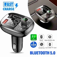 bluetooth car fm transmitter handsfree qc3 0 usb charger mp3 radio adapter kit wireless handsfree audio receiver dual usb