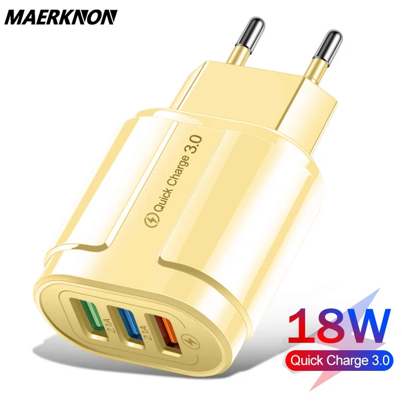 18W USB Fast Charger For iPhone 12 Samsung Xiaomi Mobile Phone Chargers Quick Charge 4.0 3.0 FCP SCP EU US USB Fast Charging