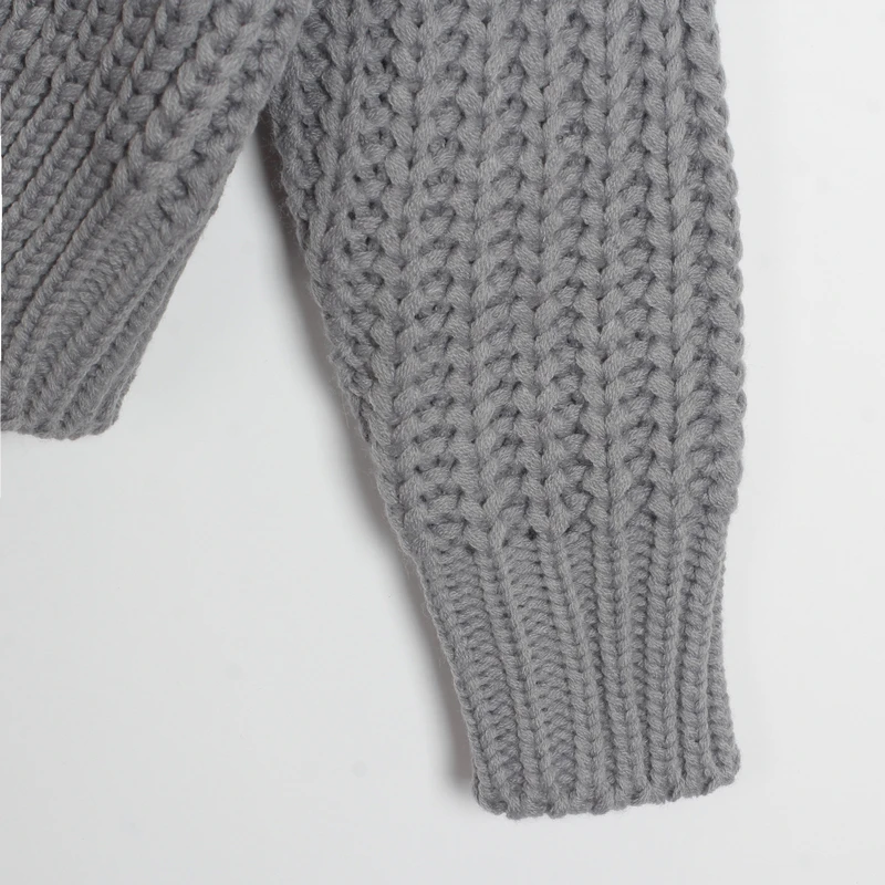 Wixra Knitted Chunky Cardigan Sweater Women Simple Solid Thick Button Clothing Sweater Stylish Tops for Female Autumn Winter