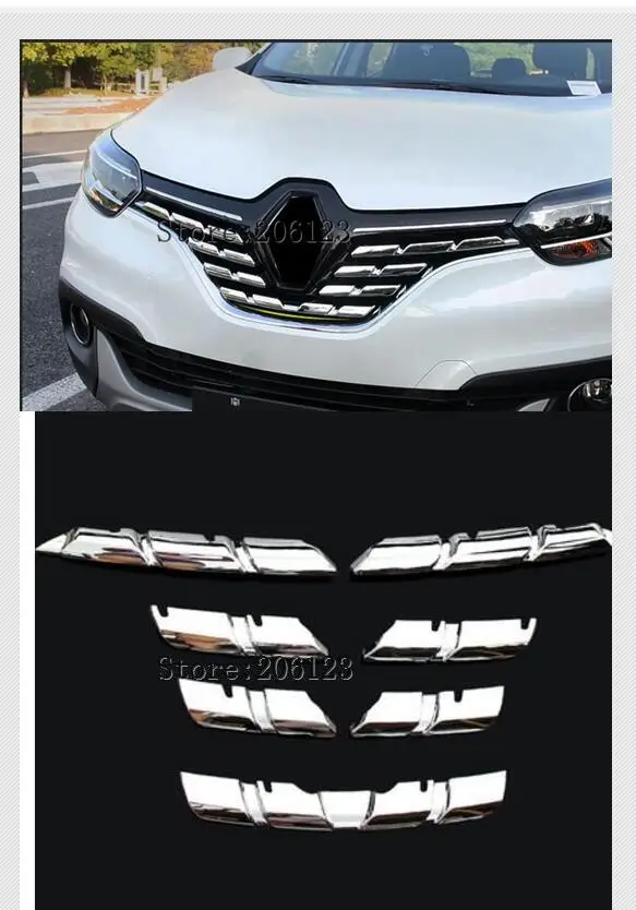 Для Renault Kadjar 2015 2016 2017 2018 хромированный передний сетчатый гриль бампер крышка