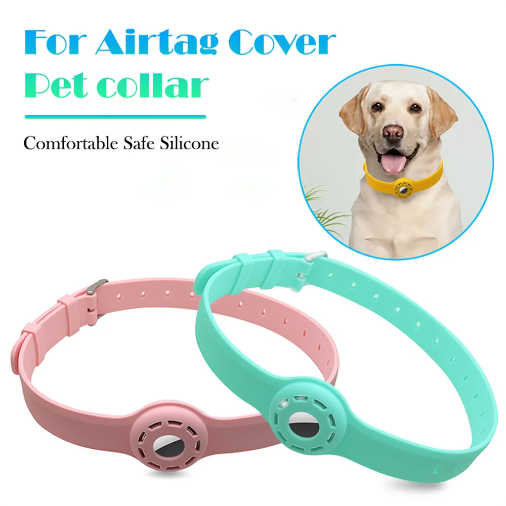 

Dogs Pet Anti-Lost Collar Cover For Apple Air Tag Safety Silicone For Airtags Tracker Protective Cover For Dogs Cats Pet 9-20in