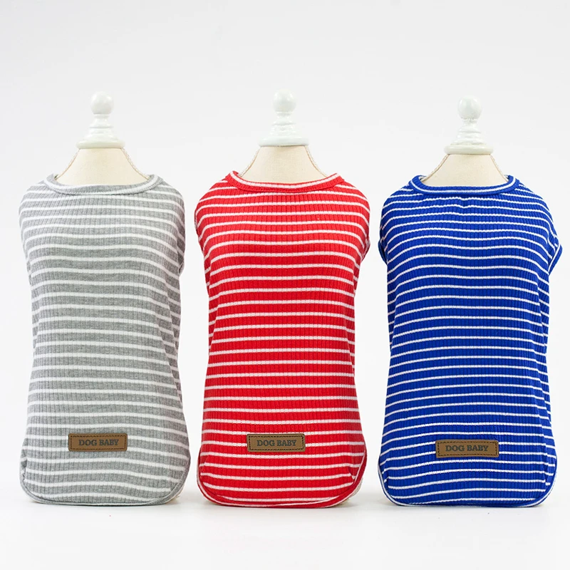 

Fashion stripe dog vest cheap dog clothes spring summer Chihuahua T-shirt cute dog vest dog pet clothes