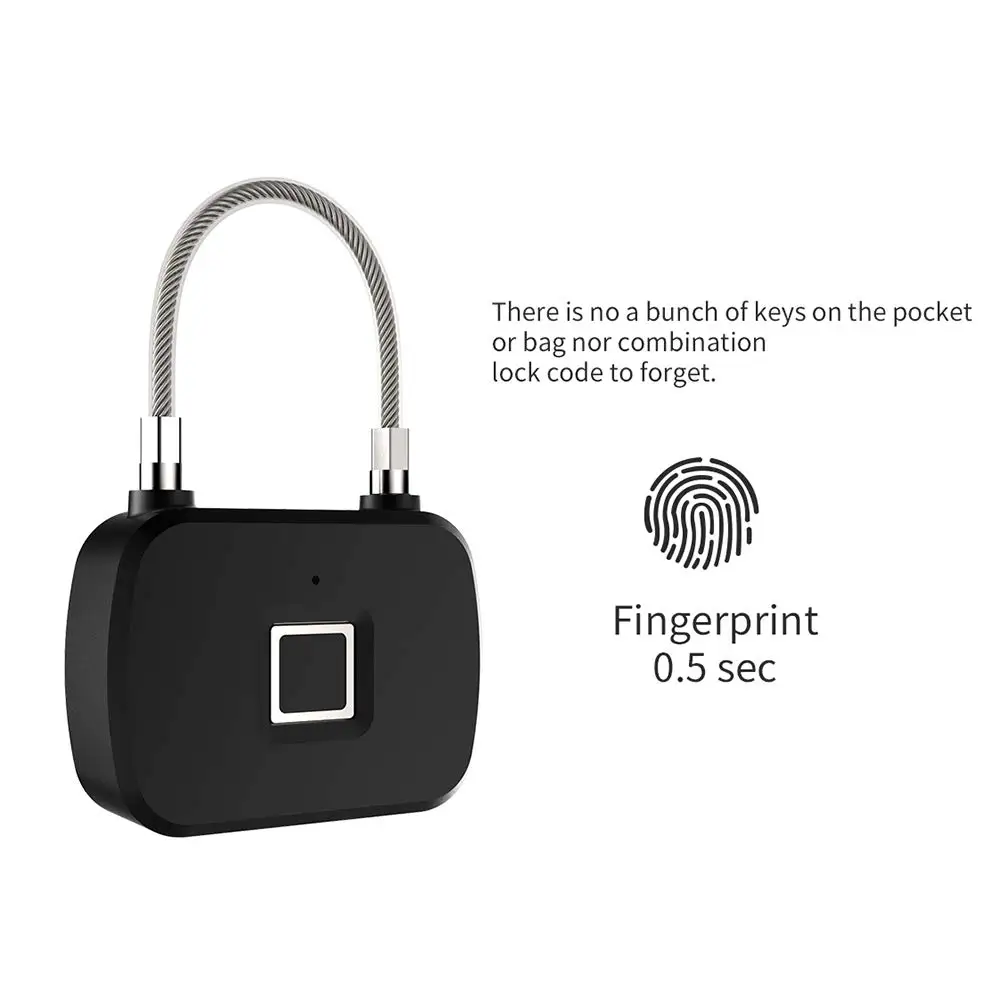 Замок без ключа HONTUSEC со сканером отпечатков пальцев USB зарядка для путешествий