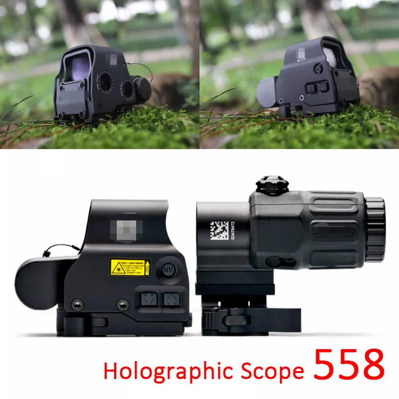 

558 голографический прицел с красной и зеленой точкой, охотничий прицел с красной точкой для прицельного зрения с 20 мм креплением для страйкб...